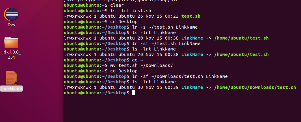 Linux Command To Create Link