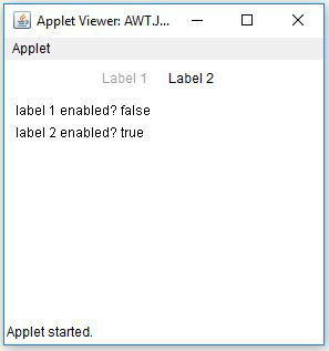 Java AWT Label Enable Example