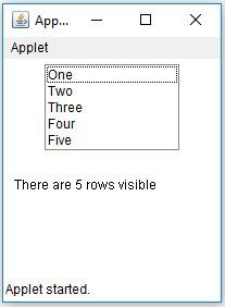 Java AWT List Get Visible Number Of Rows