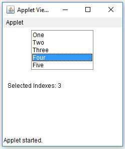 Java AWT Get Selected Index From Multi List Select