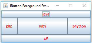 Swing JButton Foreground Color In Java Example