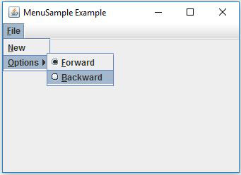 JMenu Submenu Example In Java
