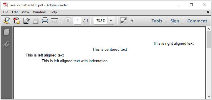 Java PDF Formatting Using iText